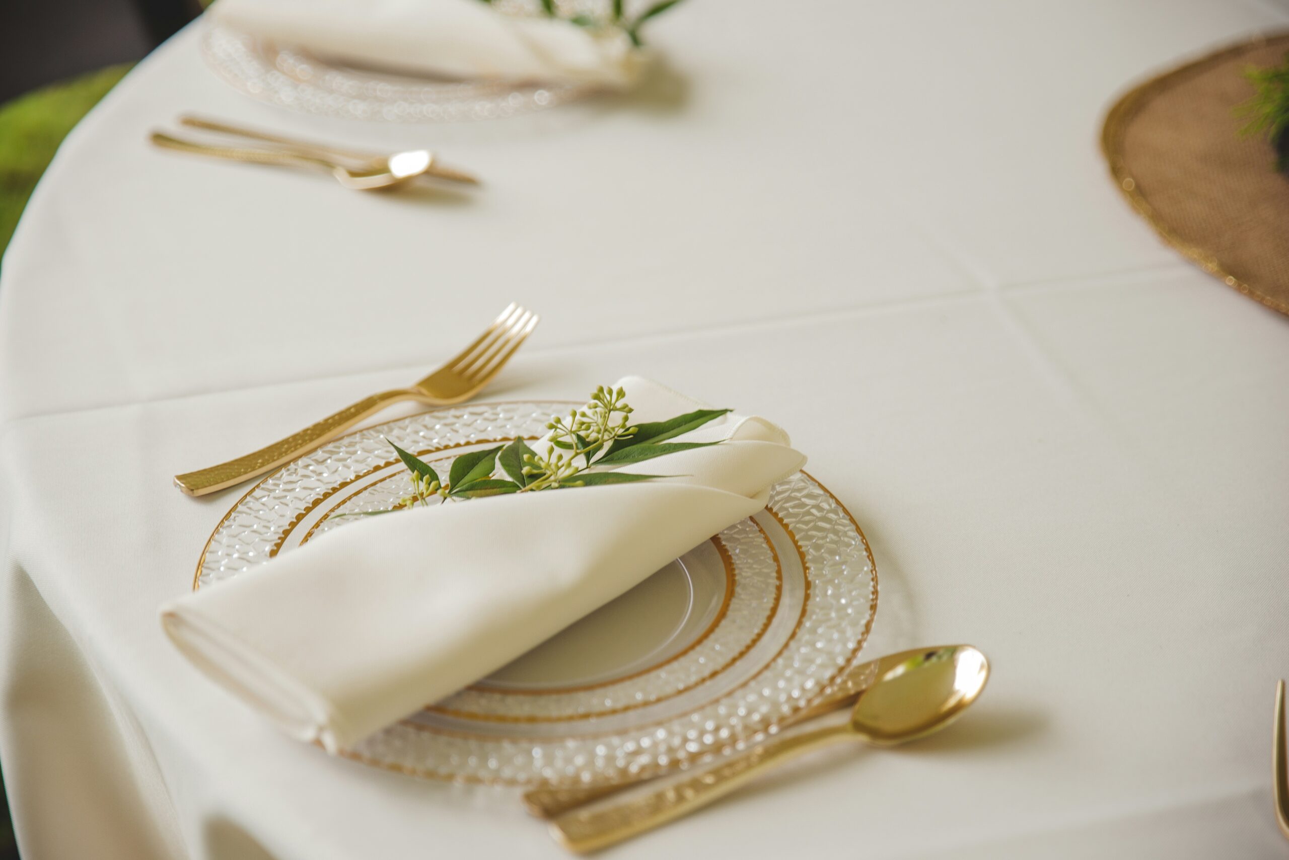 Napkin fold on a wedding place setting