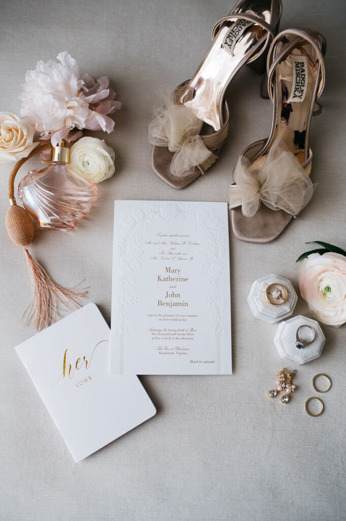 wedding shoes invitation suite rings  Inn at Blackstone