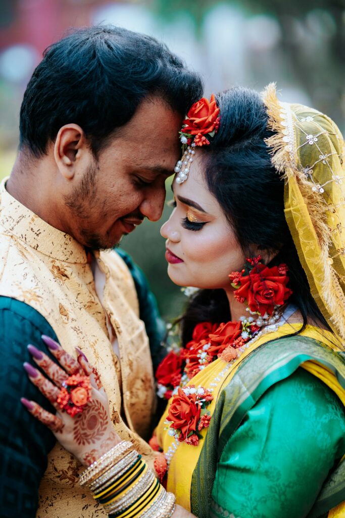 Colorful Wedding Couple Portrait