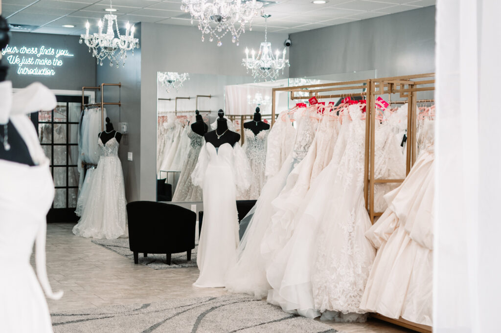 Gowns in Bridal Boutique 