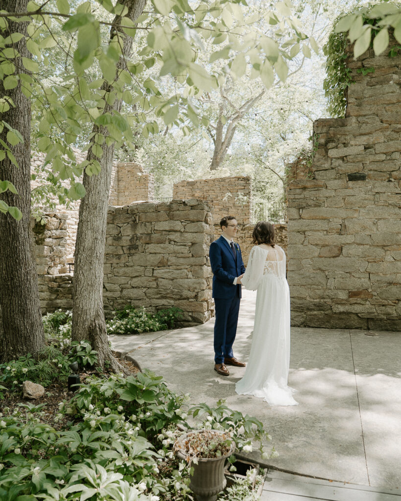 Bride and groom first look