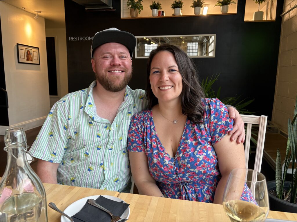 Couple sitting at restaraunt