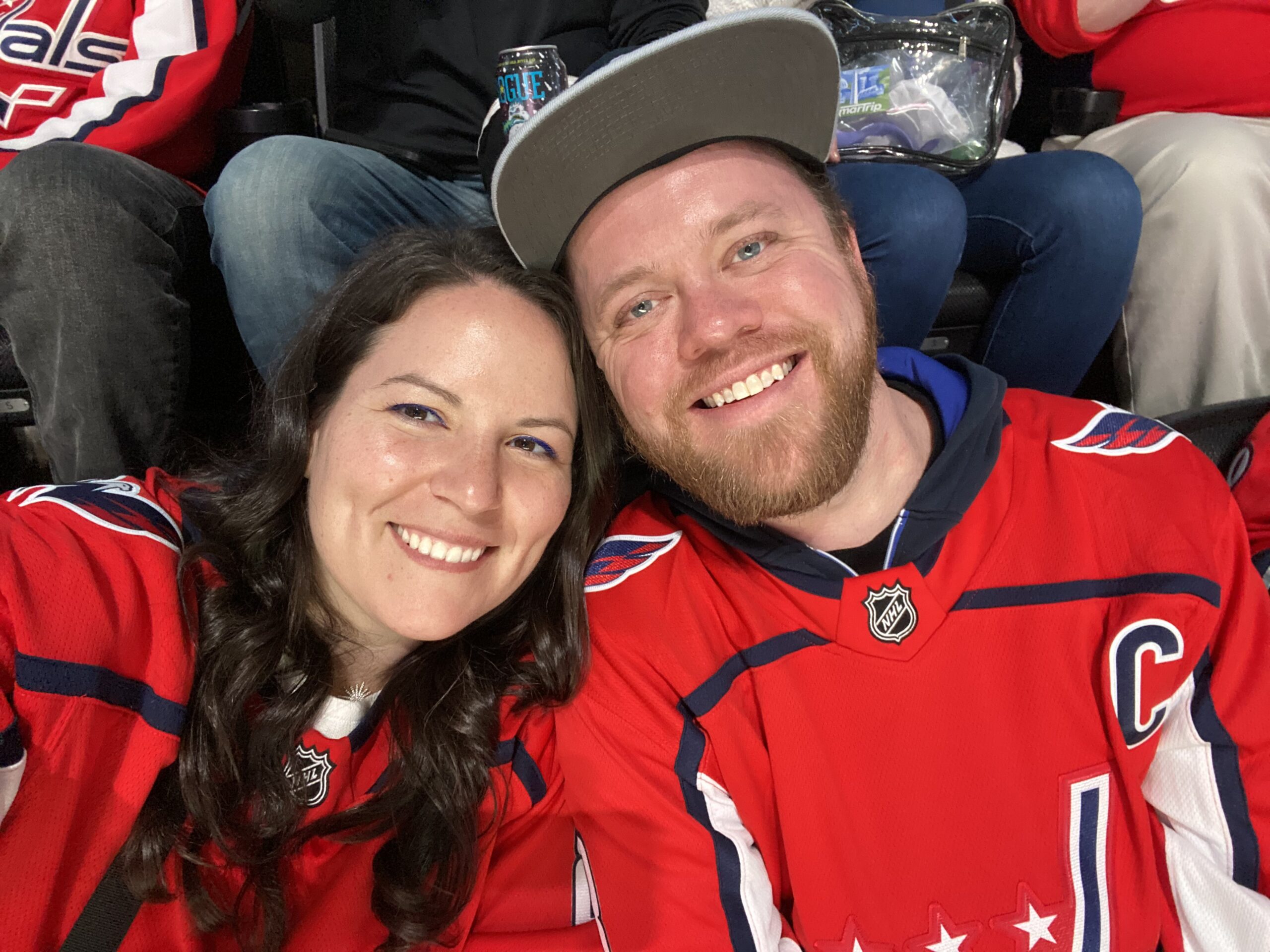 Couple at sports game