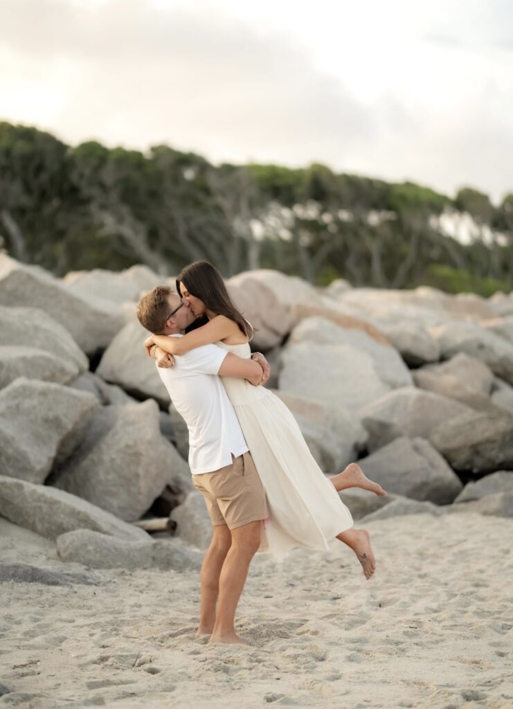 Engagement session on beach