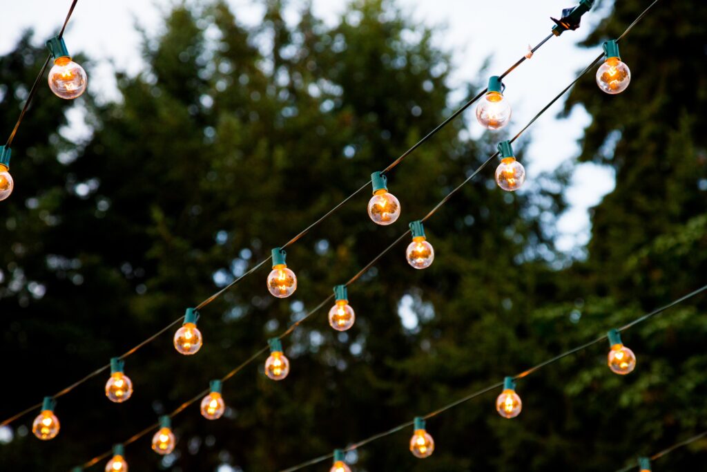 bistro lights wedding