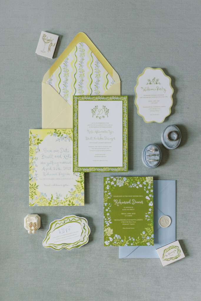 Wedding detail flat lays