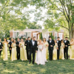 Bride and groom with wedding party