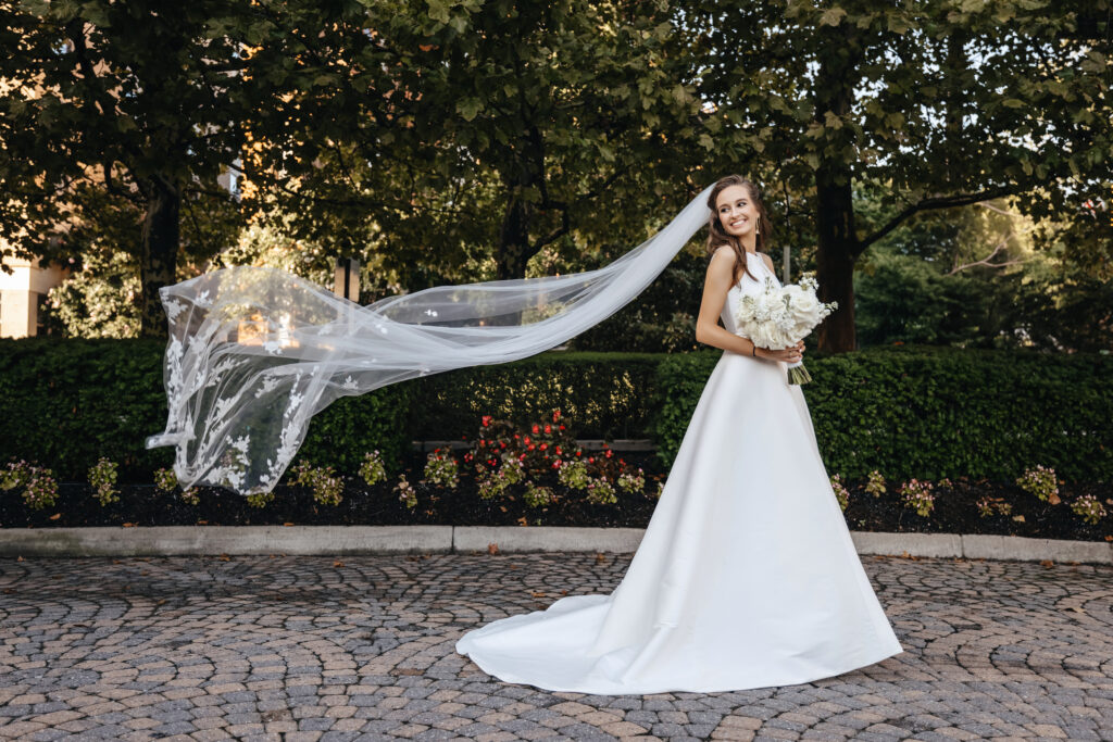 Bridal portrait with veil