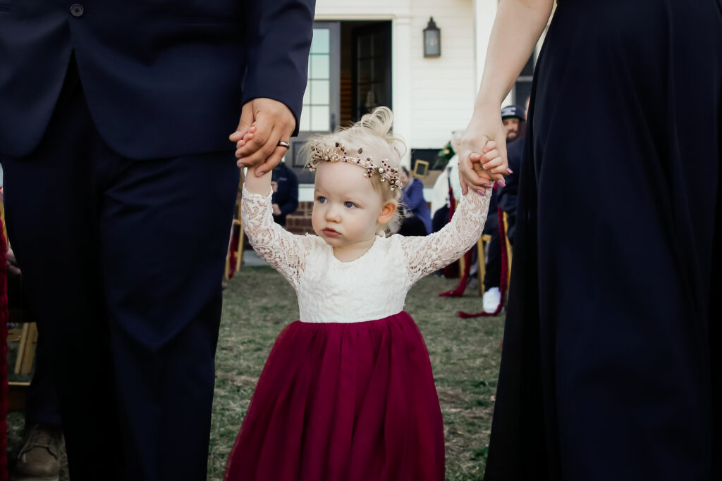Flower girl at wedding