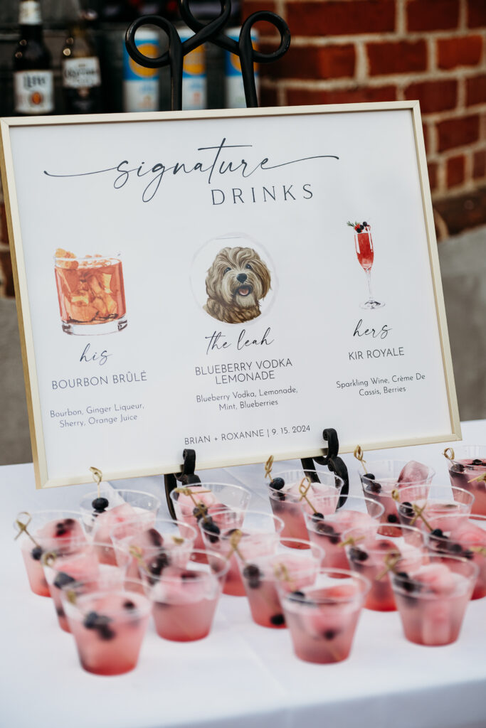 Signature drink sign