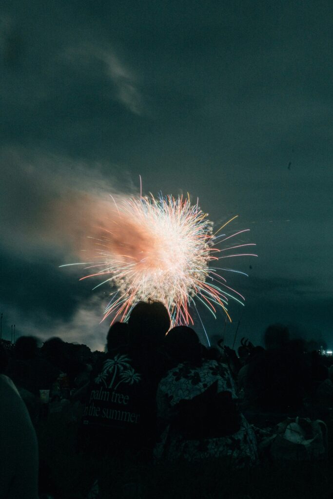 couple watching fireworks