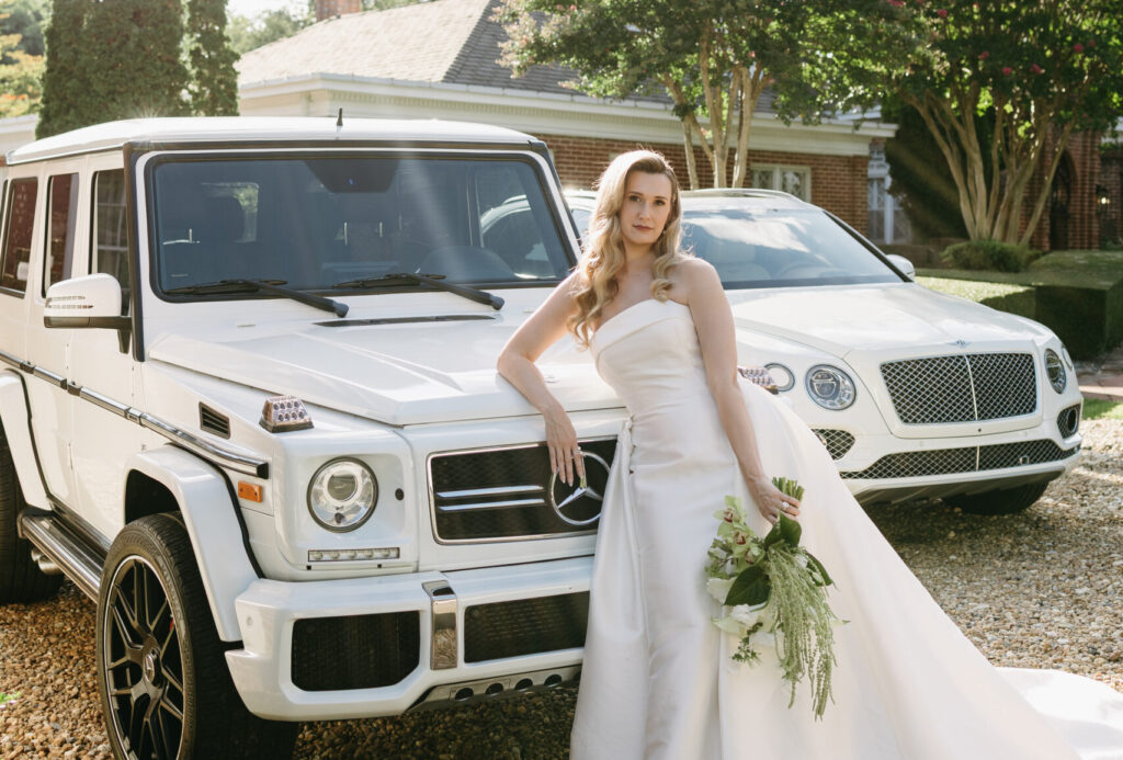 Bride in Gown with Car 