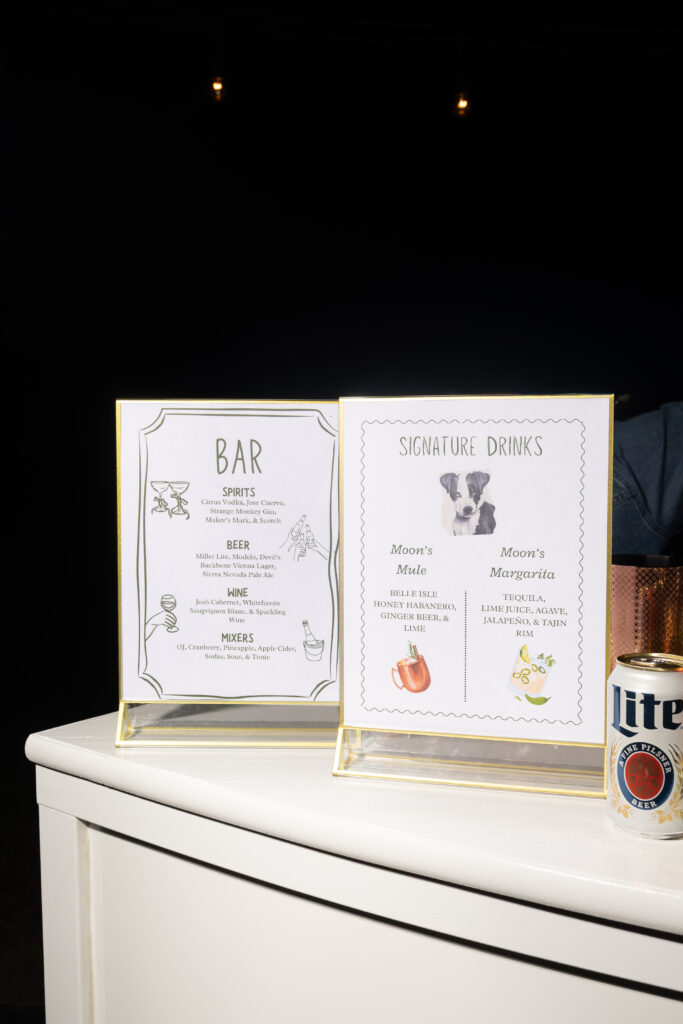 Wedding bar signage