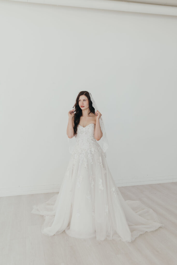 Woman in bridal gown